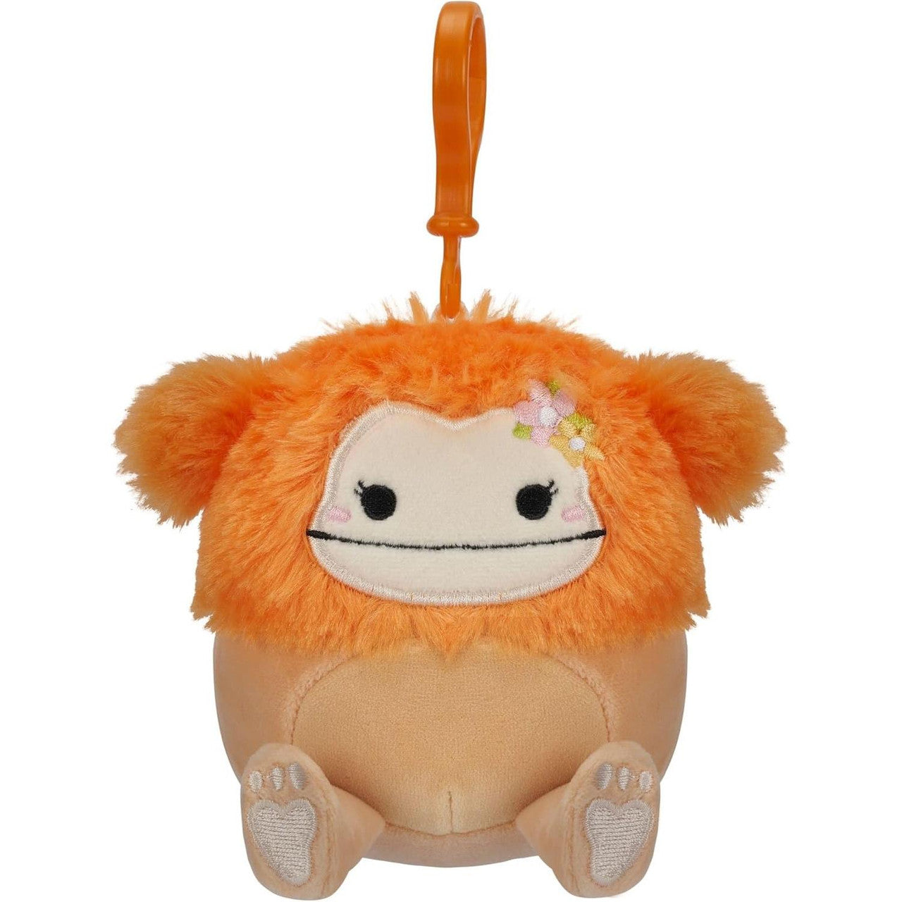 Squishmallows 3.5 inch Clip-on Plush Shasta the Orange Bigfoot