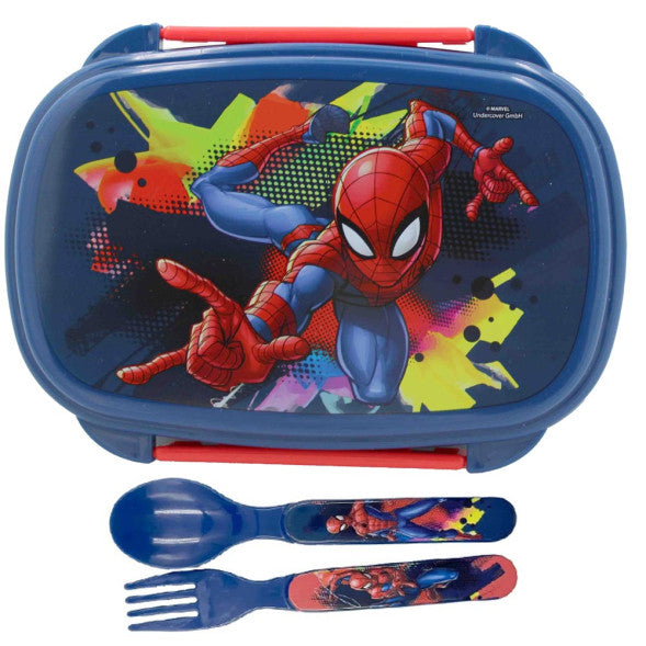 Spiderman Sandwich Box & Cutlery Set