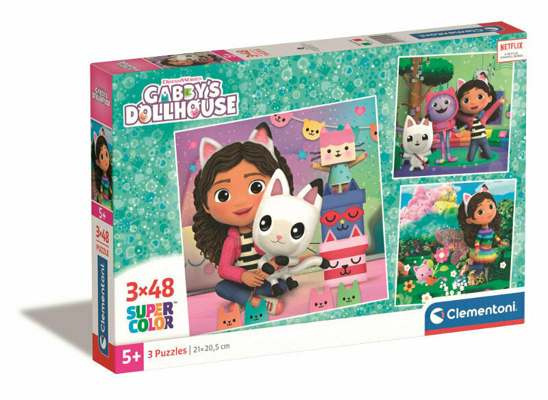 Gabbys Dollhouse Puzzle 3 X 48 Pieces