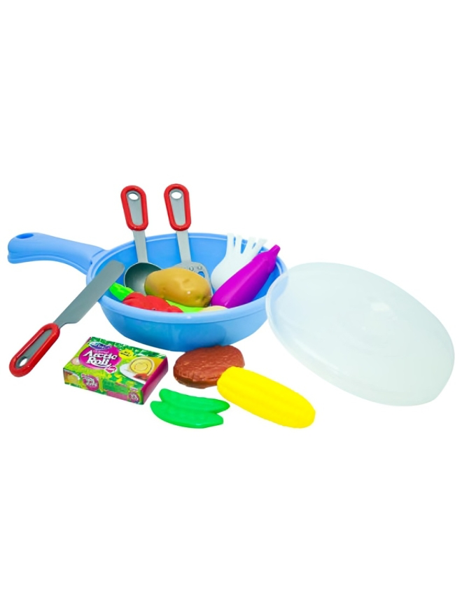 Pan with food and accessories