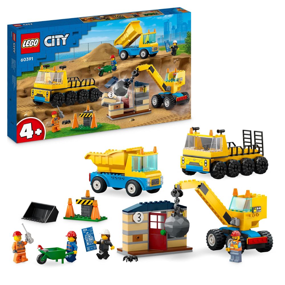 LEGO 60391 CITY Construction Trucks & Wrecking Ball Crane