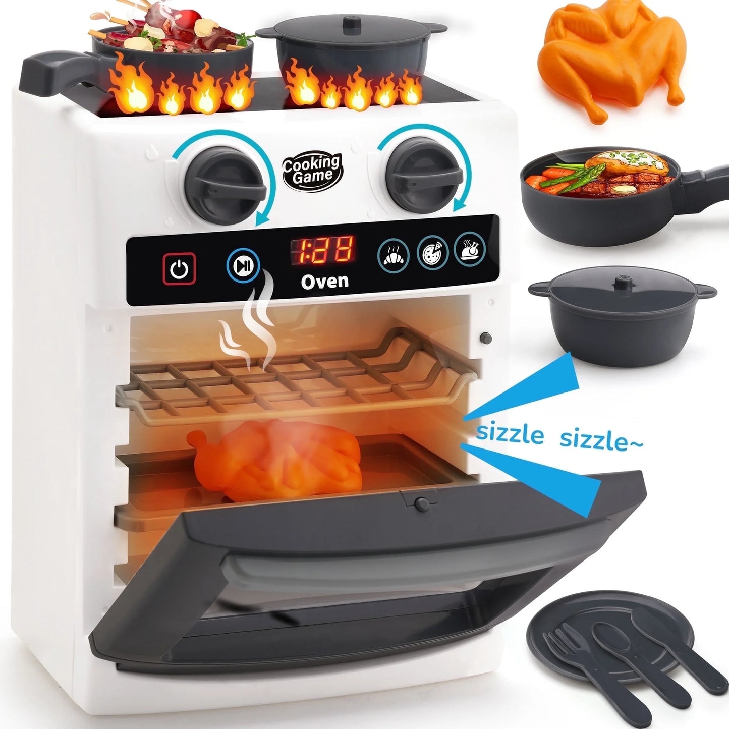 Oven Set With Sound, Light And Accessories