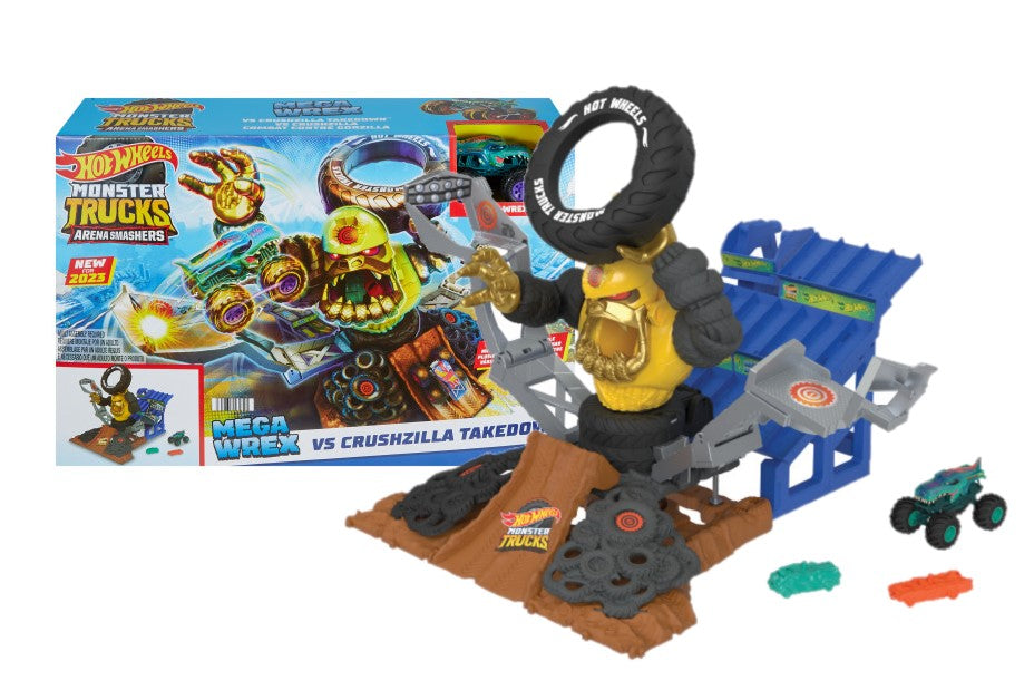 Hot Wheels Monster Trucks Arena Smashers MegaWrex Crushzilla