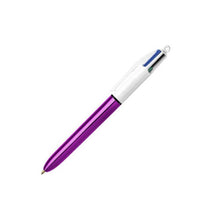 4-Color Shine Ballpoint Pen Medium Point 4 Classic Ink Colors Metallic Red Violet