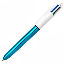 4-Color Shine Ballpoint Pen Medium Point 4 Classic Ink Colors Metallic Blue