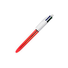 4-Color Shine Ballpoint Pen Medium Point 4 Classic Ink Colors Metallic Red Barrel