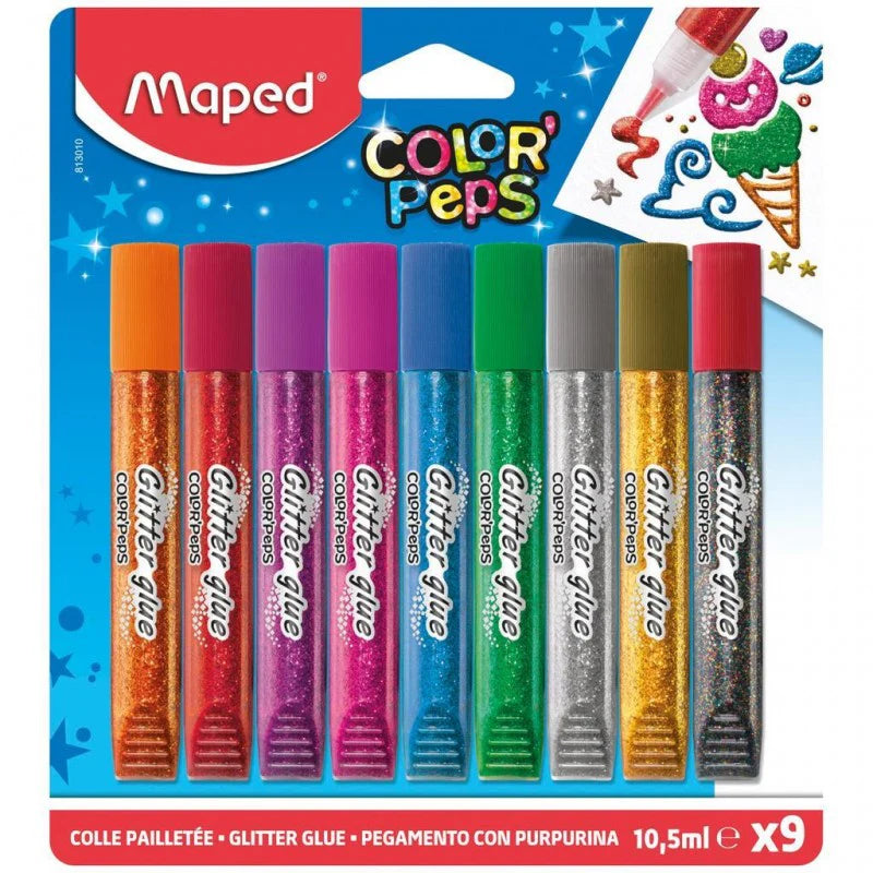 Glitter Glue Set of 9 colours