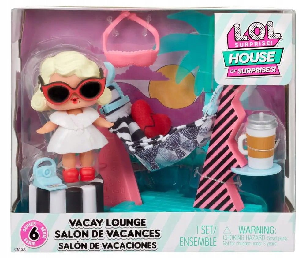 LOL SURPRISE HOUSE DOLL VACAY LOUNGE WITH LEADING BABY DOLL