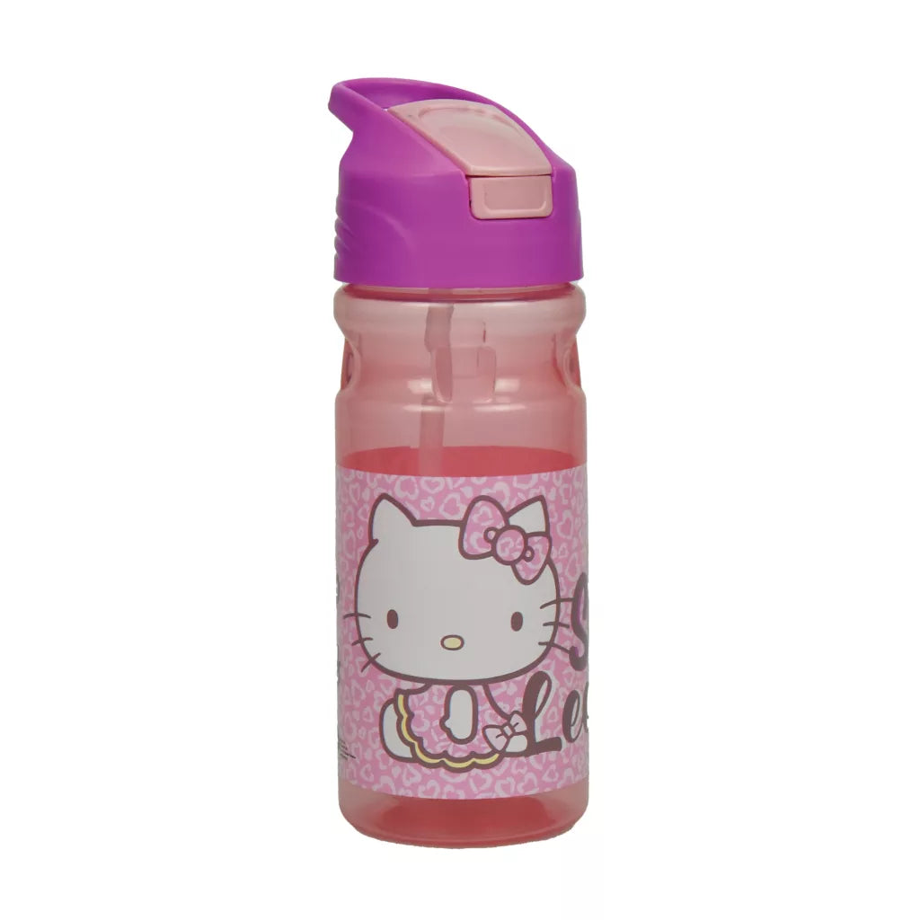 Hello Kitty Plastic Bottle with Straw 550ml