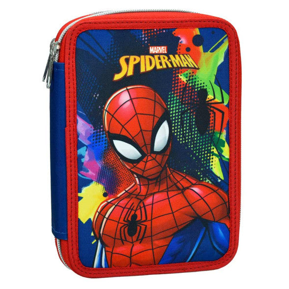 Spiderman Splotch filled pencil case 2 layers