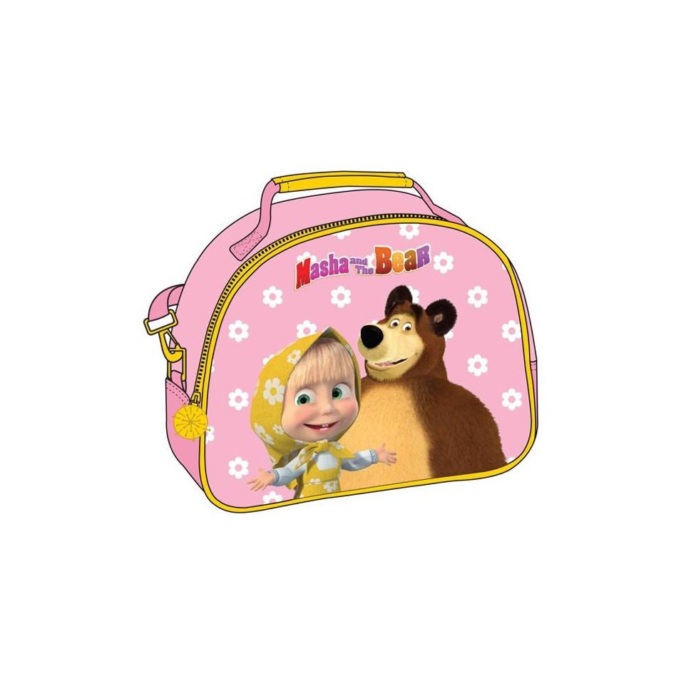 Lunch Bag 26Cm Masha And Bear Pink Flowers