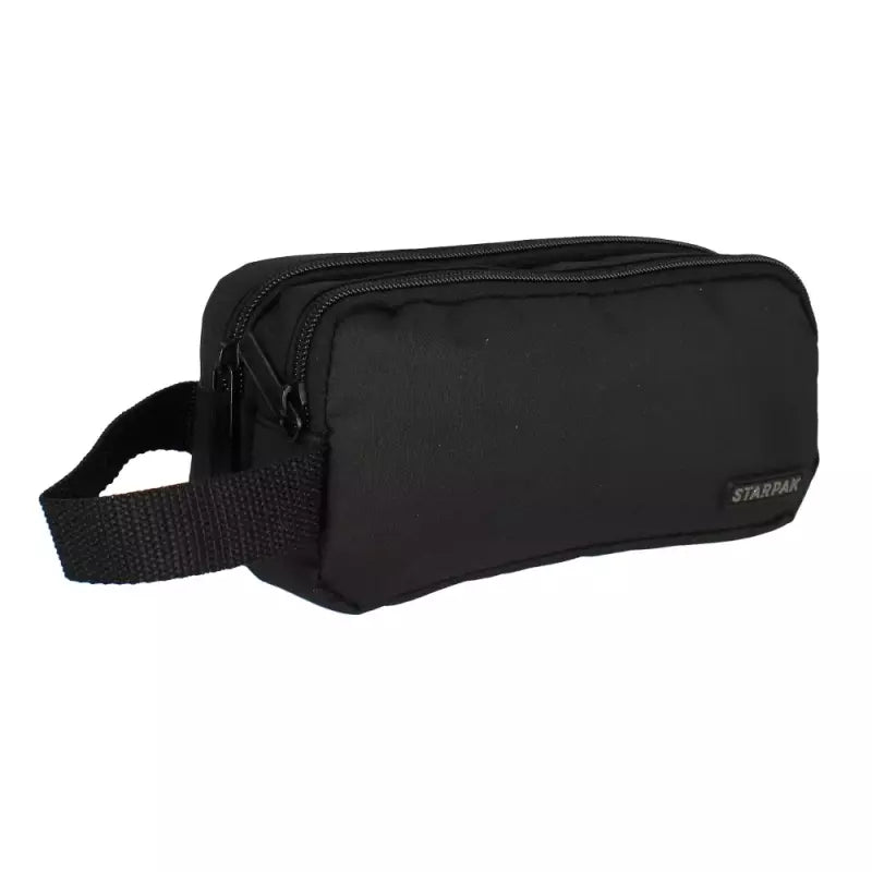 Pencil sachet 2 Zips Black