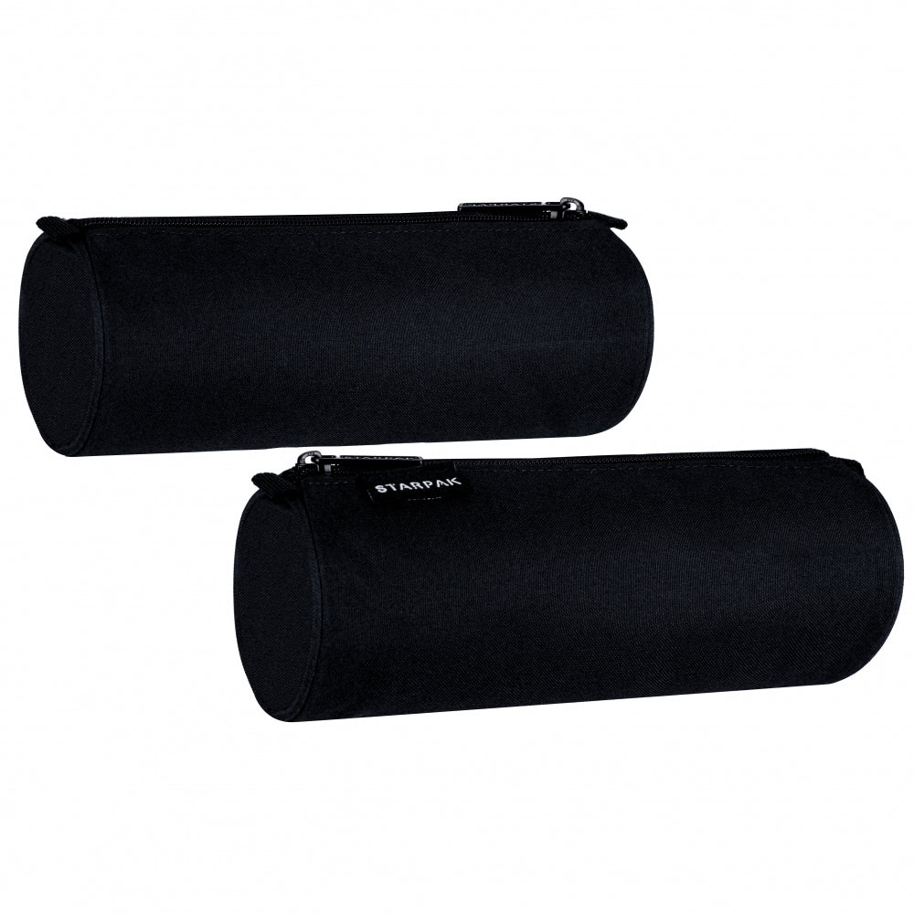 Tube pencil case 1 zipper Black