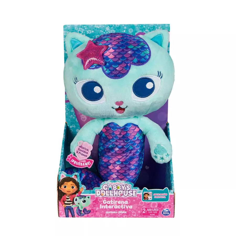 Spin Master Gabbys Dollhouse, 35.6Cm Interactive Talking Mercat Plush Kids Toys