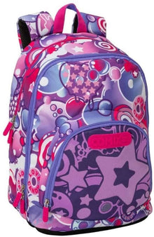 Bright Comix Bubbles Girl 3 Compartment Purple Backpack