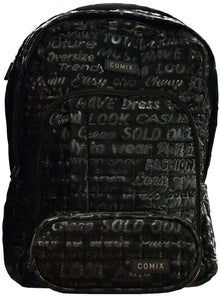 Quilted Black Comix Special Organized Backpack