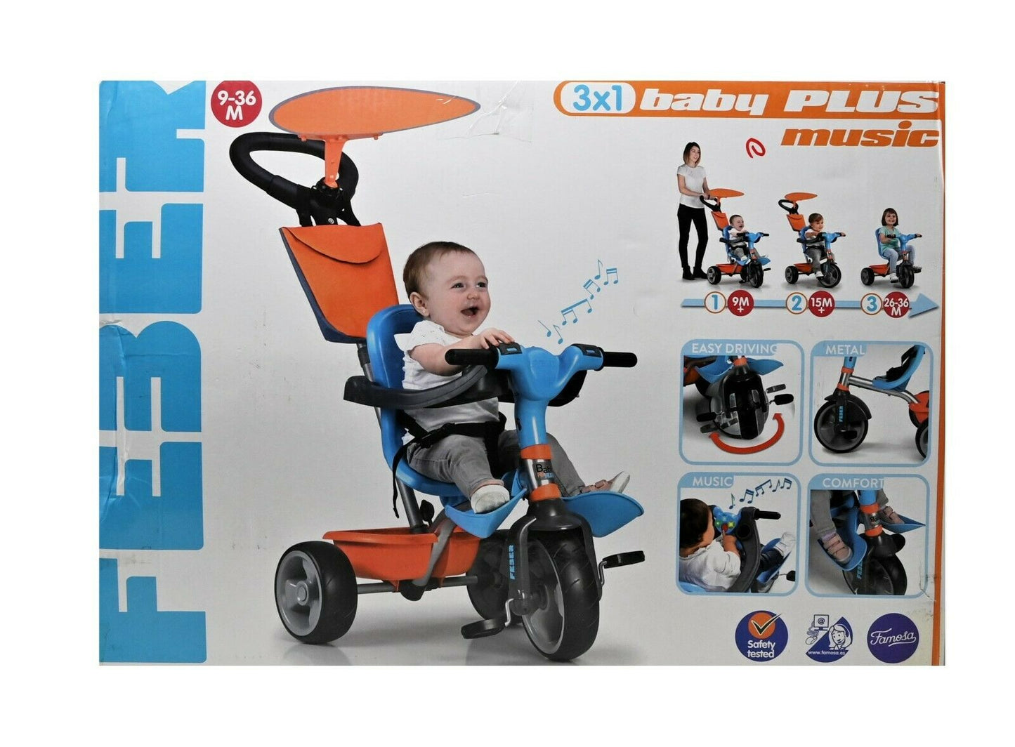 Tricycle Baby Plus Music Feber Blue