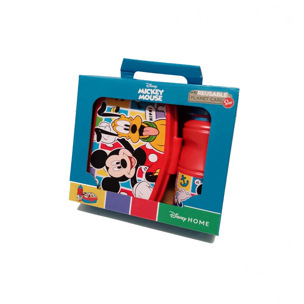 Disney Mickey Mouse plastic sandwich box + water bottle set