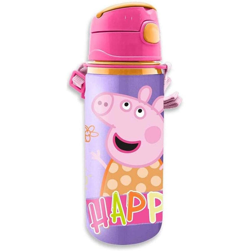 Peppa Pig Aluminium Bottle with Strap 500ml