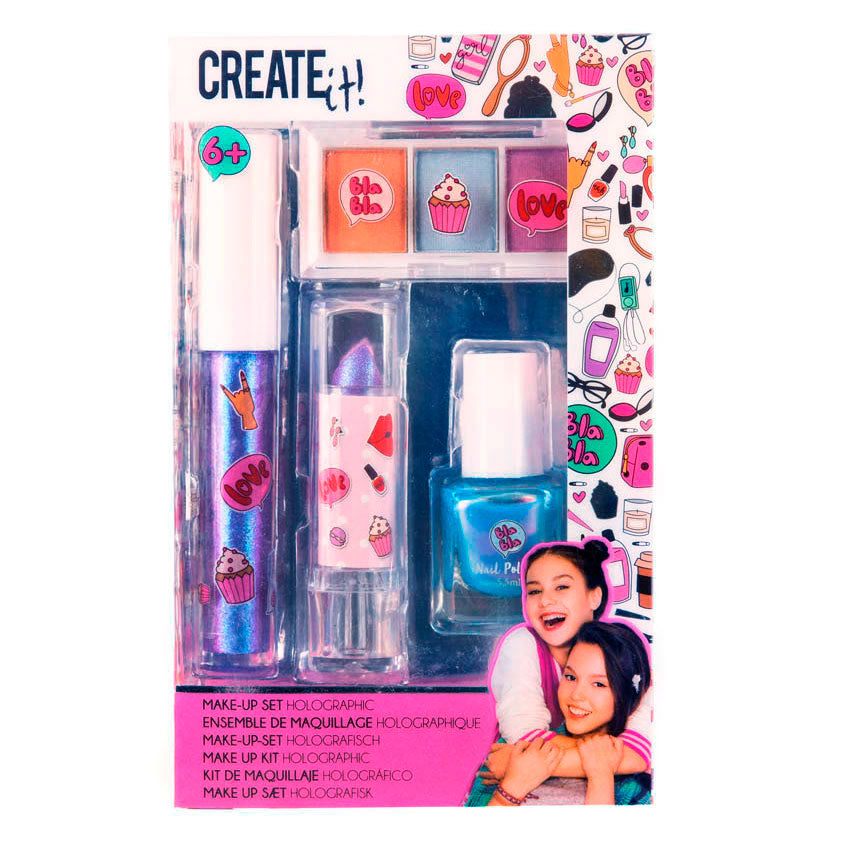 Create It! Beauty Make-up Set Holographic, 4 pcs