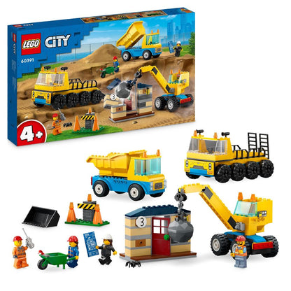 LEGO 60391 CITY Construction Trucks & Wrecking Ball Crane