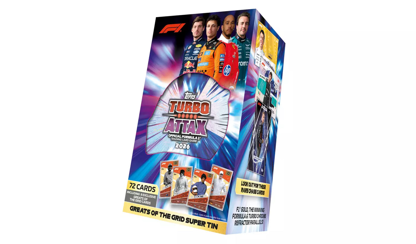 Topps Turbo Attax Formula 1 2026 Greats of the Grid Super Tin