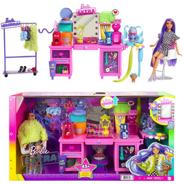 Barbie Barbie Extra Doll & Vanity Table Playset with 45